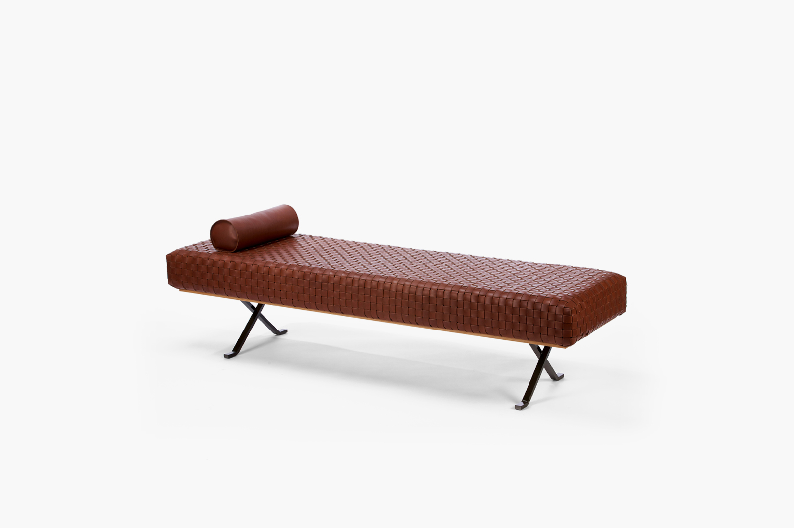 Presotto Sigmund bench — contemporary bedroom end-of-bed bench in fabric