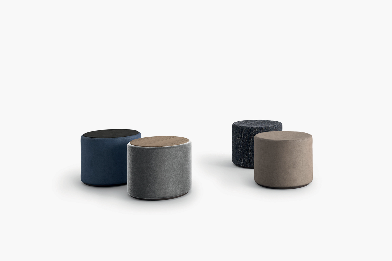 Presotto Pilar pouf — cylindrical form in premium upholstery