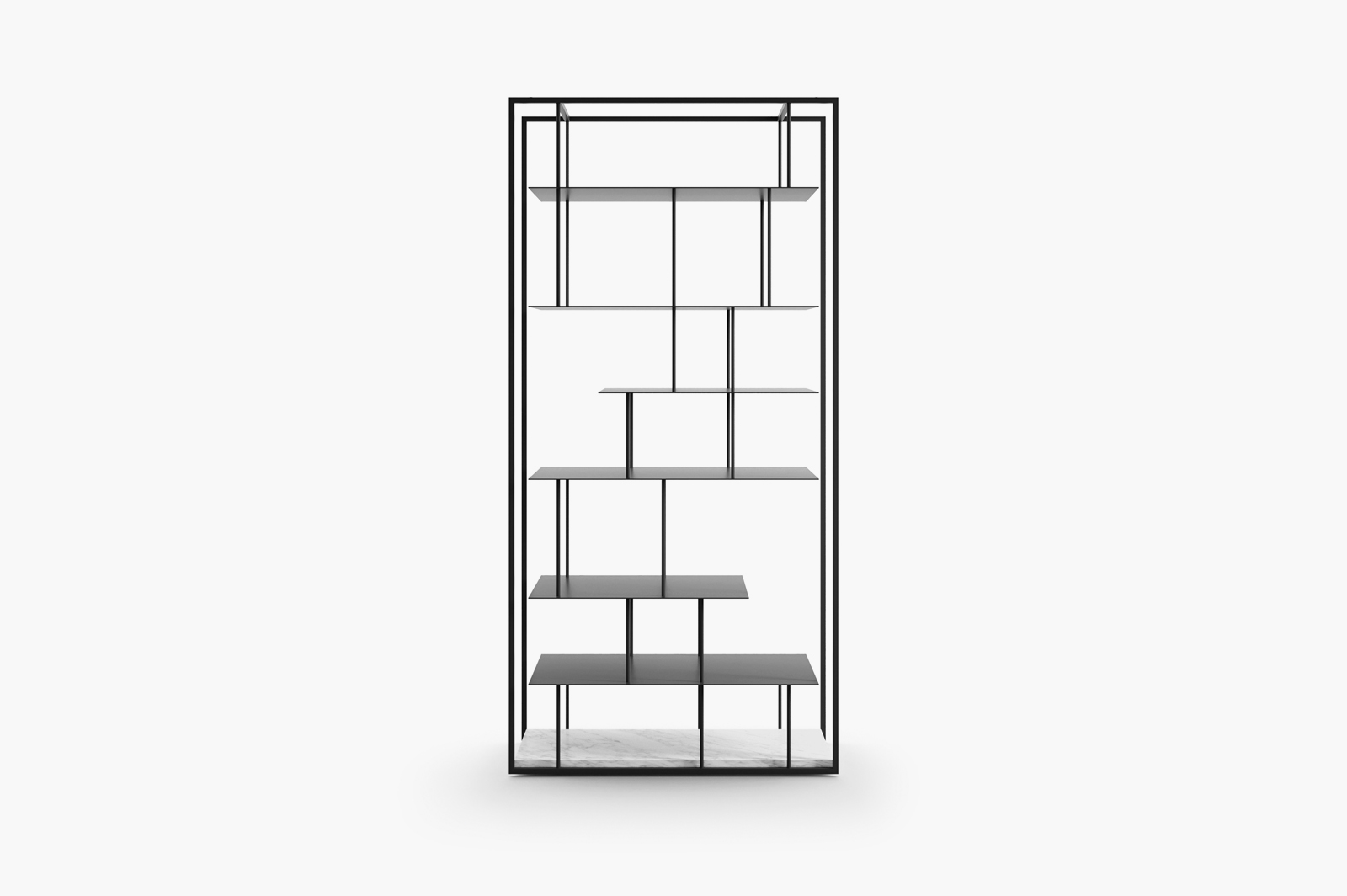 Presotto Tower bookcase — Italian designer shelving system in lacquer and wood