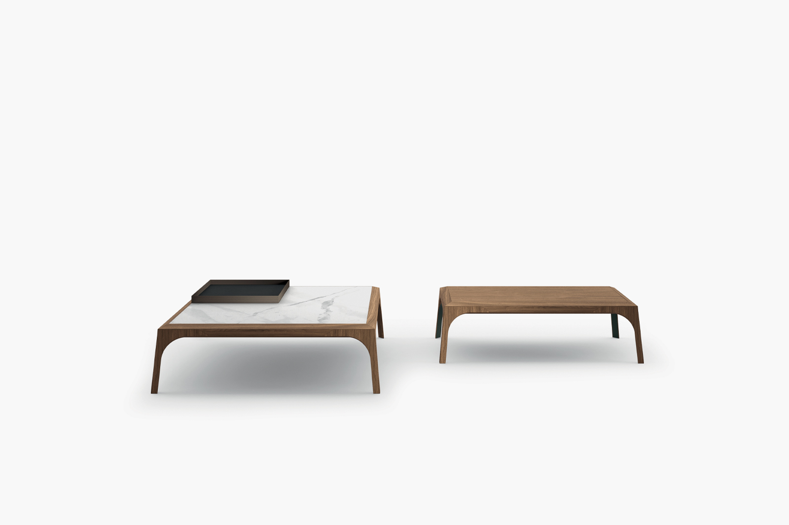 Presotto Releve coffee table — elevated form with lacquered top and metal column