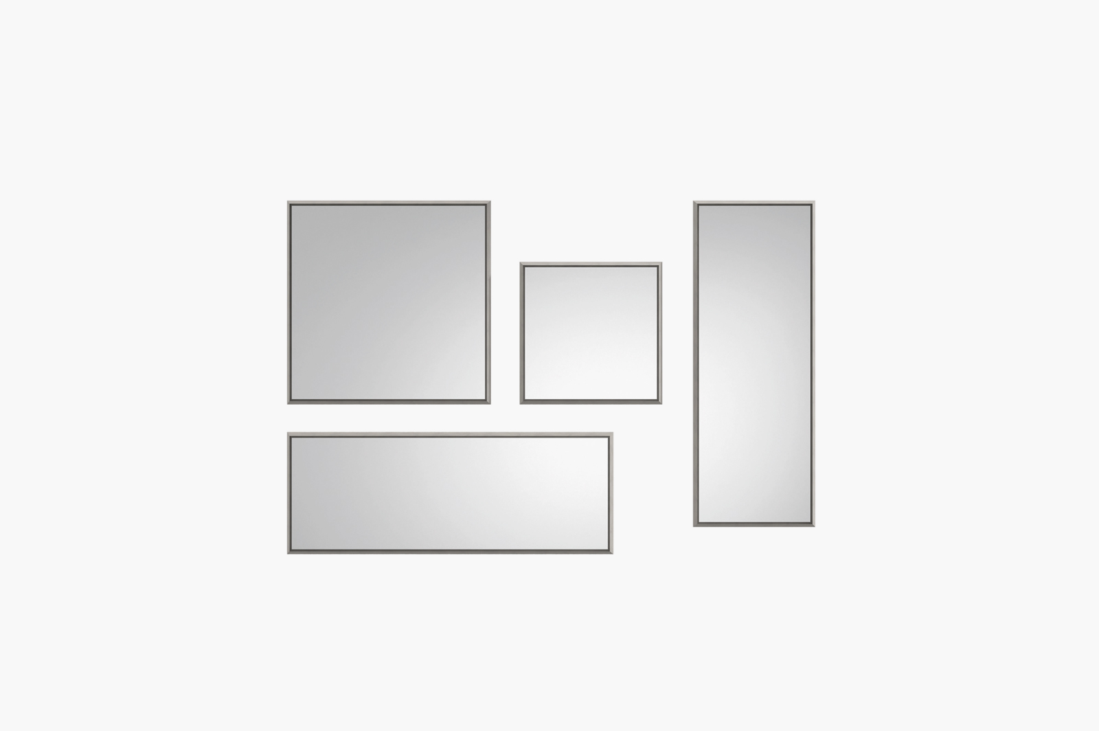 Presotto Mimesi mirror — framed rectangular mirror in brushed metal