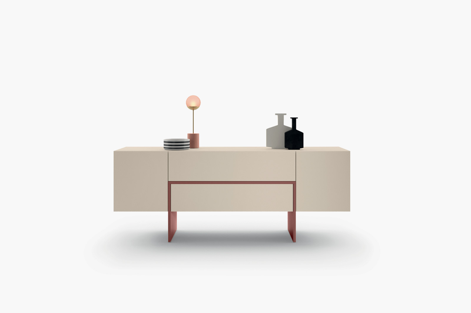 Presotto Madie Bridge sideboard — elevated profile with metal legs