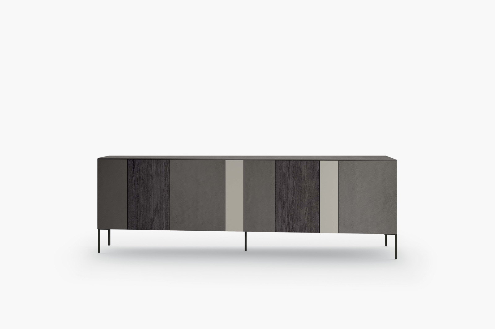 Presotto Madie Inclineart sideboard — angled doors in lacquer and wood