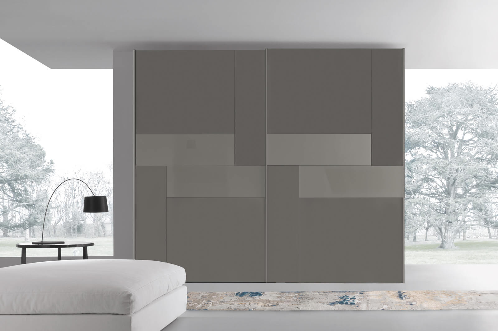 Astipalea wardrobe — textured panel doors with soft-close hinges