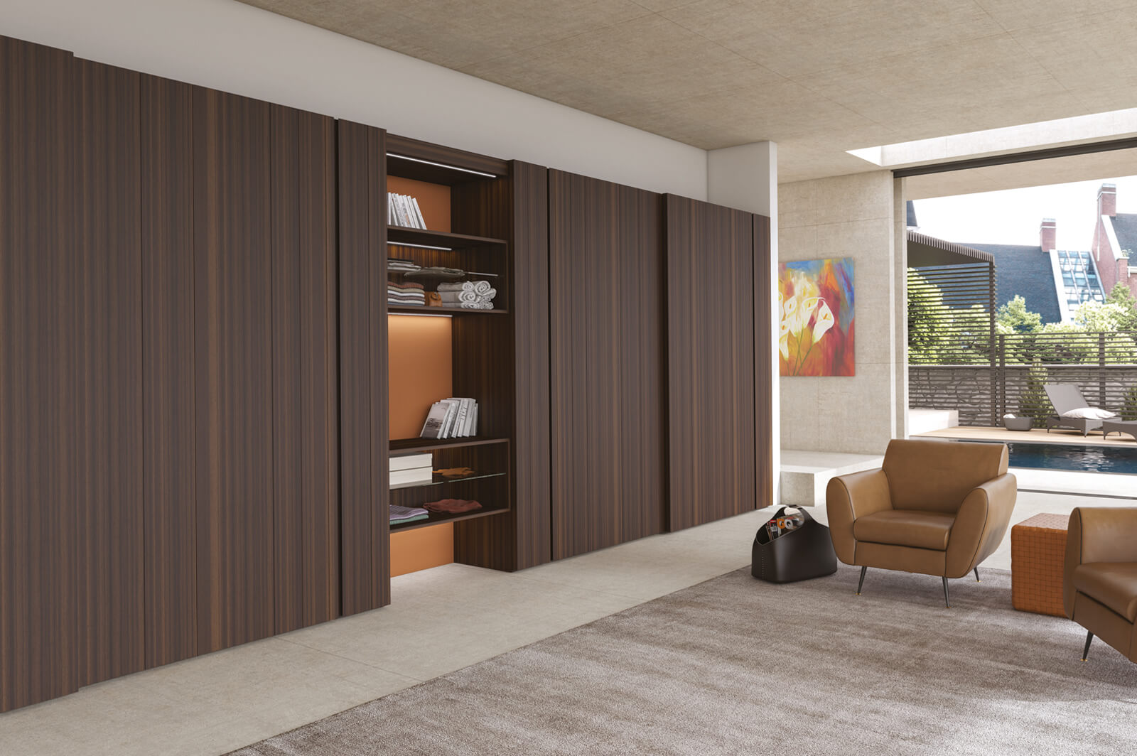 Tau wardrobe — warm tones with European hardware