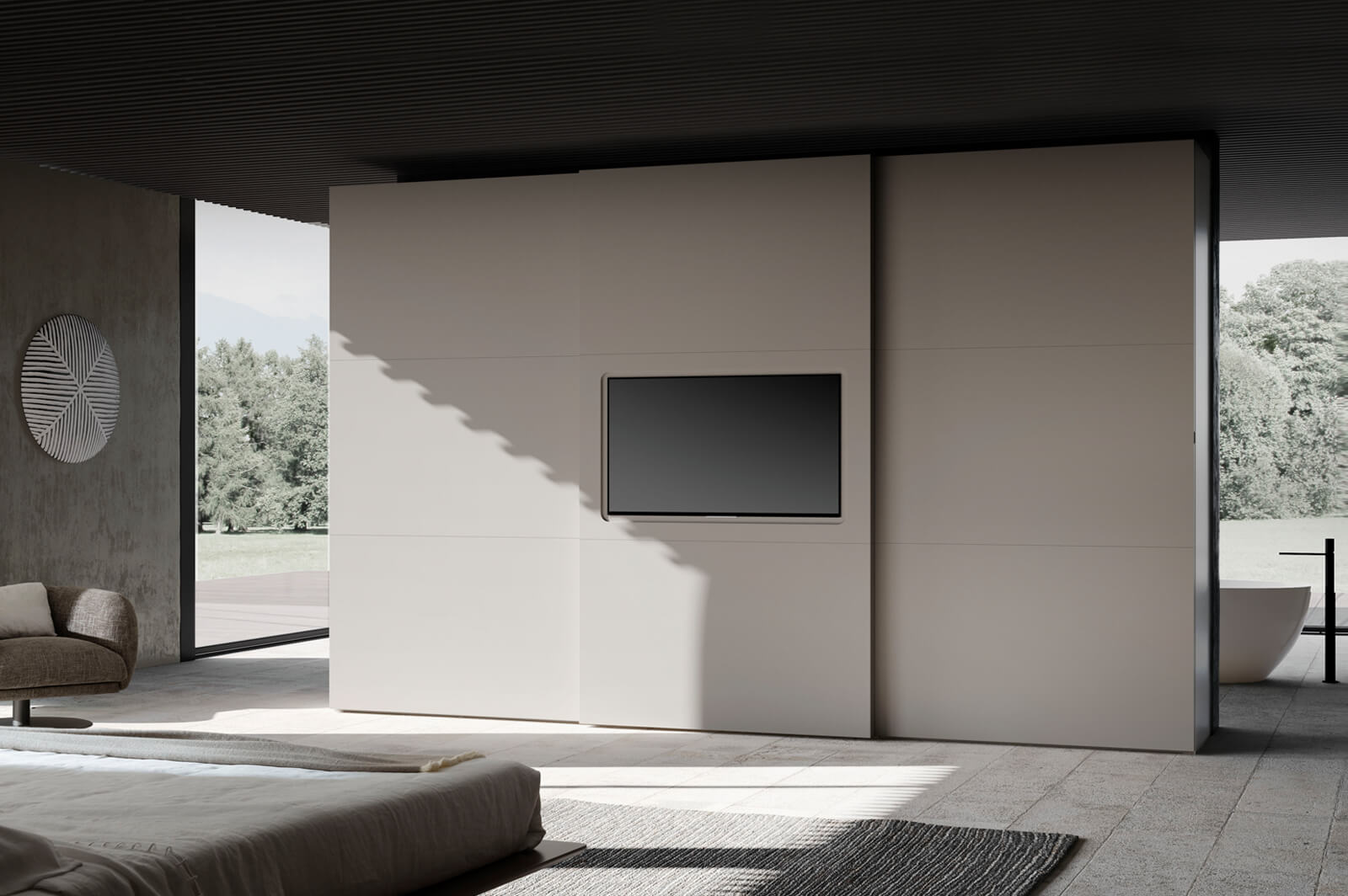 Alibi wardrobe — minimalist flush-door profile