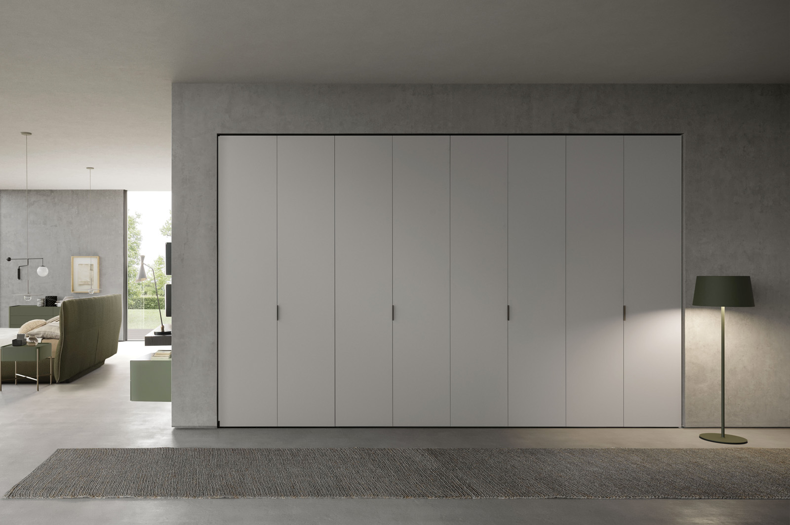 Liscia wardrobe — smooth lacquer door panels