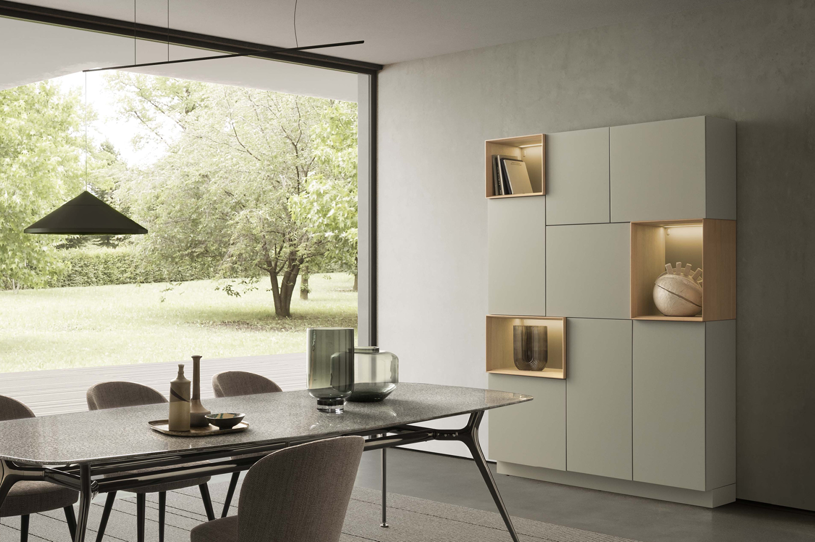 Modular wardrobe open-plan configuration