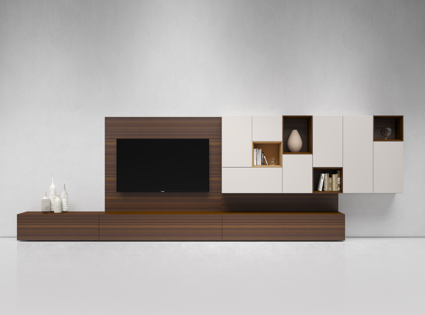 Walk-in wardrobe with integrated vanity zone